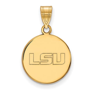 10k Gold LogoArt Louisiana State University L-S-U Medium Disc Pendant