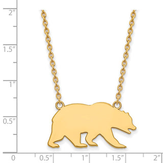 14k Gold LogoArt University of California Berkeley Bear Large Pendant 18 inch Necklace
