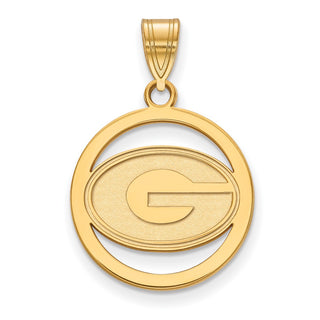 Sterling Silver Gold-plated LogoArt University of Georgia Letter G Small Circle Pendant