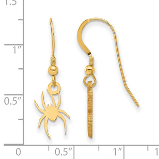 Gold Plated Sterling Silver LogoArt University of Richmond Spider Small Dangle Earrings