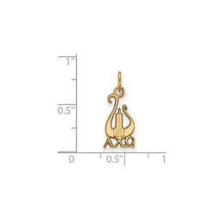 Sterling Silver Gold-plated LogoArt Alpha Chi Omega Sorority Symbol Small Pendant