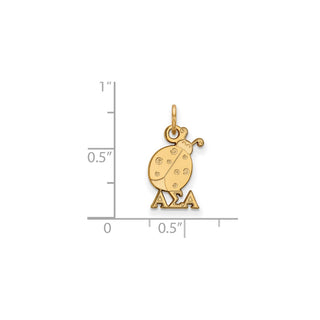 Sterling Silver Gold-plated LogoArt Alpha Sigma Alpha Sorority Symbol Extra Small Pendant