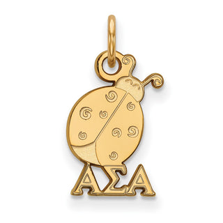 Sterling Silver Gold-plated LogoArt Alpha Sigma Alpha Sorority Symbol Extra Small Pendant