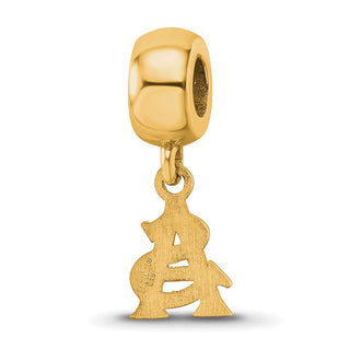 Sterling Silver Gold-plated LogoArt Arizona State University A-S Extra Small Dangle Bead Charm