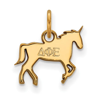 Sterling Silver Gold-plated LogoArt Delta Phi Epsilon Sorority Symbol Extra Small Pendant