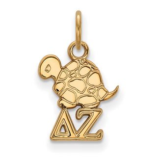 Sterling Silver Gold-plated LogoArt Delta Zeta Sorority Symbol Extra Small Pendant