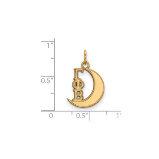 Sterling Silver Gold-plated LogoArt Gamma Phi Beta Sorority Symbol Extra Small Pendant