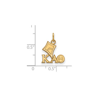 Sterling Silver Gold-plated LogoArt Kappa Alpha Theta Sorority Symbol Extra Small Pendant