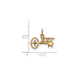 Sterling Silver Gold-plated LogoArt Kappa Kappa Gamma Sorority Symbol Extra Small Pendant