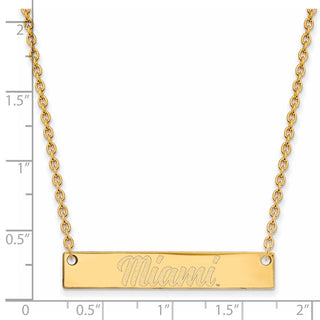 10k Gold LogoArt Miami University Ohio Small Bar 18 inch Necklace