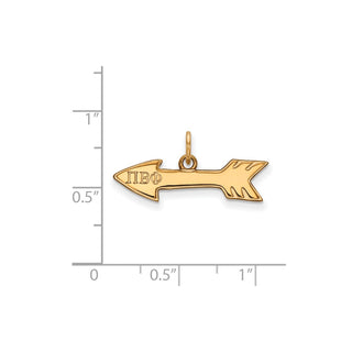 Sterling Silver Gold-plated LogoArt Pi Beta Phi Sorority Symbol Extra Small Pendant