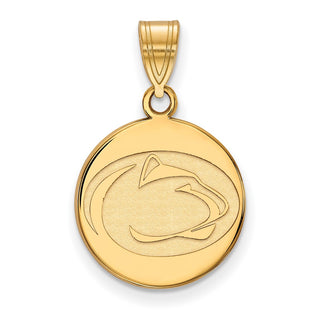 Sterling Silver Gold-plated LogoArt Penn State University Lion Medium Disc Pendant
