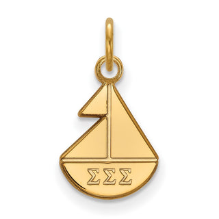 Sterling Silver Gold-plated LogoArt Sigma Sigma Sigma Sorority Symbol Extra Small Pendant