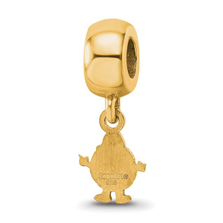 Sterling Silver Gold-plated LogoArt Syracuse University Mascot Extra Small Dangle Bead Charm