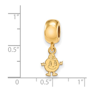 Sterling Silver Gold-plated LogoArt Syracuse University Mascot Extra Small Dangle Bead Charm