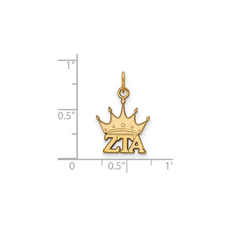 Sterling Silver Gold-plated LogoArt Zeta Tau Alpha Sorority Symbol Extra Small Pendant
