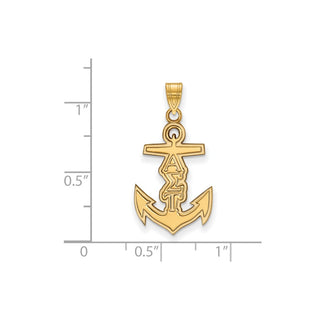 Sterling Silver Gold-plated LogoArt Alpha Sigma Tau Sorority Symbol Small Pendant