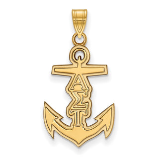 Sterling Silver Gold-plated LogoArt Alpha Sigma Tau Sorority Symbol Small Pendant