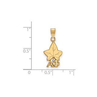 Sterling Silver Gold-plated LogoArt Alpha Phi Sorority Symbol Small Pendant