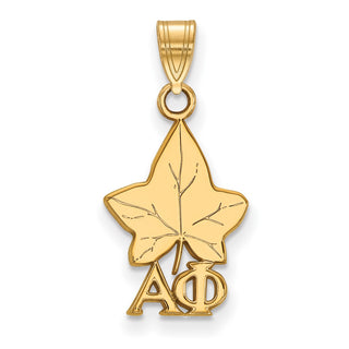Sterling Silver Gold-plated LogoArt Alpha Phi Sorority Symbol Small Pendant