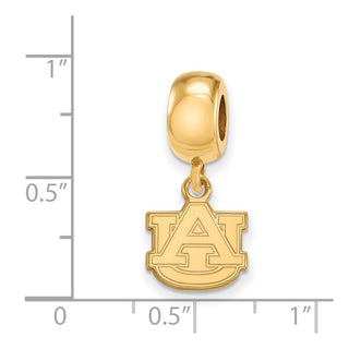 Sterling Silver Gold-plated LogoArt Auburn University A-U Extra Small Dangle Bead Charm