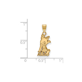 Sterling Silver Gold-plated LogoArt Alpha Xi Delta Sorority Symbol Small Pendant
