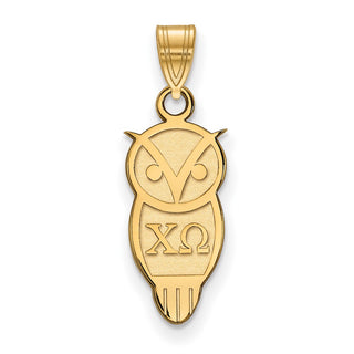 Sterling Silver Gold-plated LogoArt Chi Omega Sorority Symbol Small Pendant