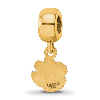 Sterling Silver Gold-plated LogoArt Clemson University Tiger Paw Extra Small Dangle Bead Charm