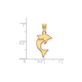 Sterling Silver Gold-plated LogoArt Delta Delta Delta Sorority Symbol Small Pendant