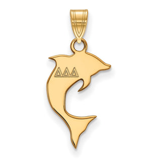 Sterling Silver Gold-plated LogoArt Delta Delta Delta Sorority Symbol Small Pendant