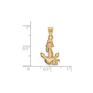 Sterling Silver Gold-plated LogoArt Delta Gamma Sorority Symbol Small Pendant