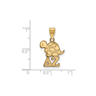 Sterling Silver Gold-plated LogoArt Delta Zeta Sorority Symbol Small Pendant