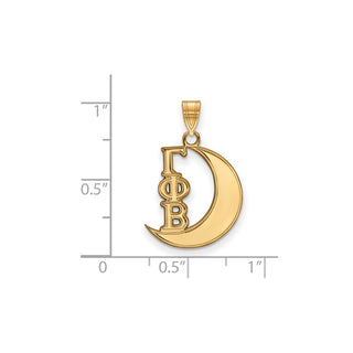 Sterling Silver Gold-plated LogoArt Gamma Phi Beta Sorority Symbol Small Pendant