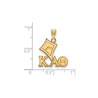 Sterling Silver Gold-plated LogoArt Kappa Alpha Theta Sorority Symbol Small Pendant