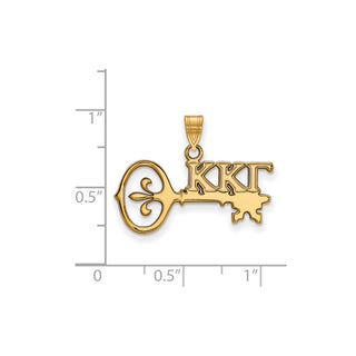 Sterling Silver Gold-plated LogoArt Kappa Kappa Gamma Sorority Symbol Small Pendant
