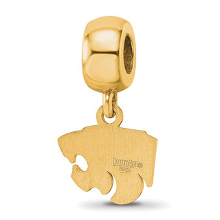 Sterling Silver Gold-plated LogoArt Kansas State University Wildcat Extra Small Dangle Bead Charm