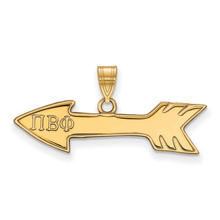 Sterling Silver Gold-plated LogoArt Pi Beta Phi Sorority Symbol Small Pendant