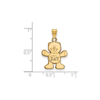 Sterling Silver Gold-plated LogoArt Sigma Delta Tau Sorority Symbol Small Pendant