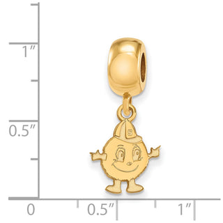 Sterling Silver Gold-plated LogoArt Syracuse University Mascot Small Dangle Bead Charm