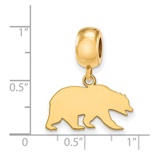 Sterling Silver Gold-plated LogoArt University of California Berkeley Bear Small Dangle Bead Charm