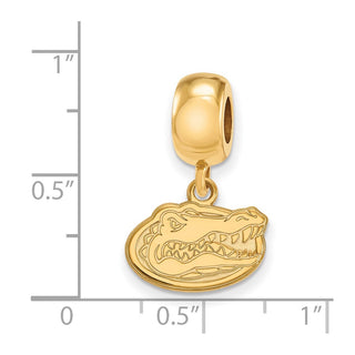 Sterling Silver Gold-plated LogoArt University of Florida Gator Extra Small Dangle Bead Charm