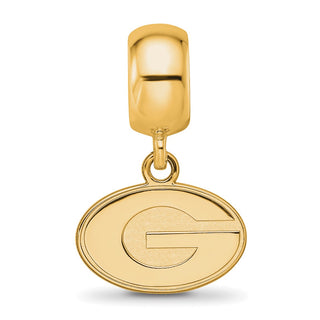 Sterling Silver Gold-plated LogoArt University of Georgia Letter G Extra Small Dangle Bead Charm