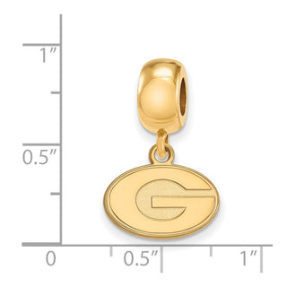 Sterling Silver Gold-plated LogoArt University of Georgia Letter G Extra Small Dangle Bead Charm