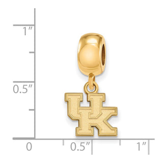 Sterling Silver Gold-plated LogoArt University of Kentucky U-K Extra Small Dangle Bead Charm