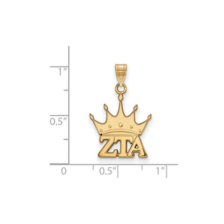 Sterling Silver Gold-plated LogoArt Zeta Tau Alpha Sorority Symbol Small Pendant