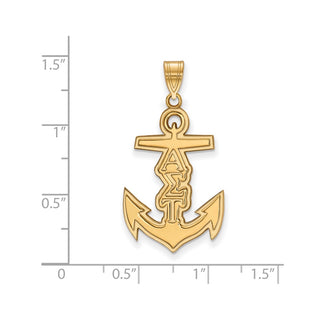 Sterling Silver Gold-plated LogoArt Alpha Sigma Tau Sorority Symbol Medium Pendant
