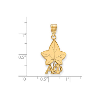 Sterling Silver Gold-plated LogoArt Alpha Phi Sorority Symbol Medium Pendant