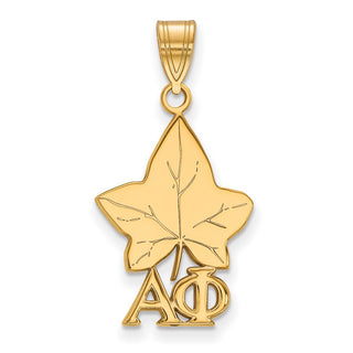 Sterling Silver Gold-plated LogoArt Alpha Phi Sorority Symbol Medium Pendant