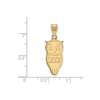 Sterling Silver Gold-plated LogoArt Chi Omega Sorority Symbol Medium Pendant