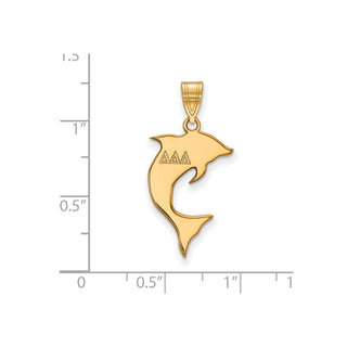 Sterling Silver Gold-plated LogoArt Delta Delta Delta Sorority Symbol Medium Pendant